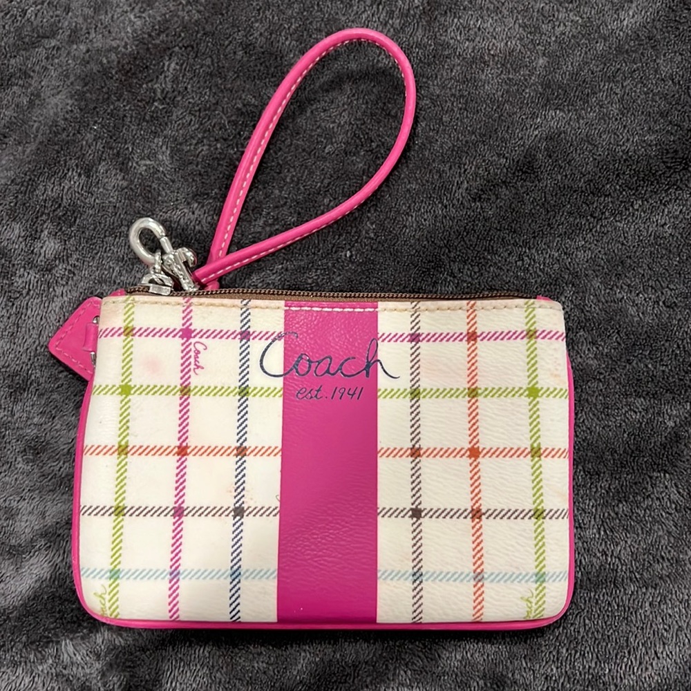 Coach Heritage Tattersall Wristlet
